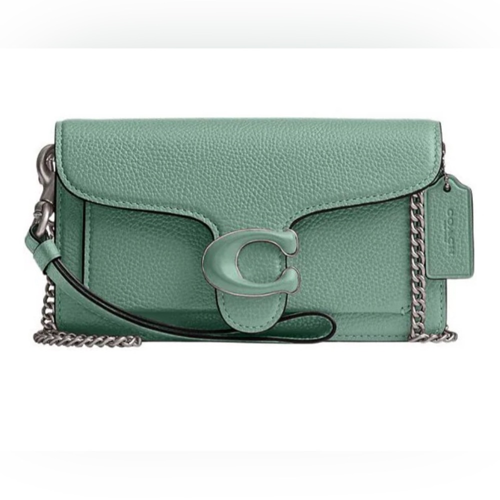 NWT Coach Chain Tabby Wristlet with Chain aquamarine